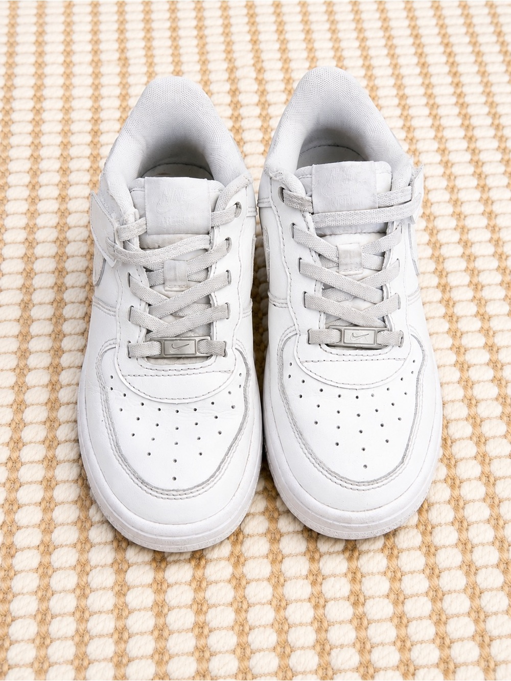 Nike Air Force 1 White Hook & Loop Sneakers Kids Size 13C Athletic Shoes